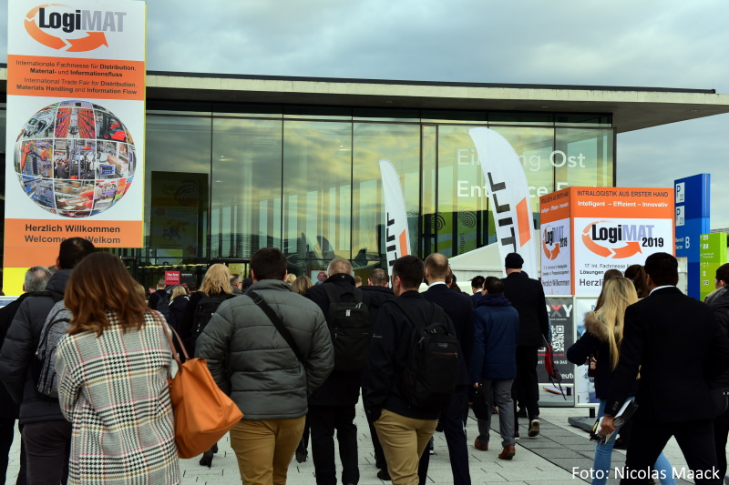 Eingang zur Internationalen Fachmesse für Intralogistik-Lösungen und Prozessmanagement in Stuttgart